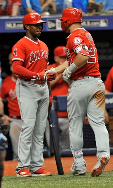 Rays beat Angels 10-6 despite Trout’s 30th homer